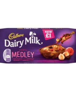 CADBURY 93G DAIRY MILK MEDLEY FRUIT RASPBERRY