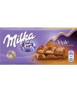 MILKA 90GR TRIPLE CHOCO CARAMEL